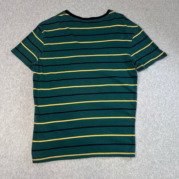 Guess Shirt Green Womens Sz M Striped Crew Neck Pullover Short Sleeve Activewear - Picture 6 of 6